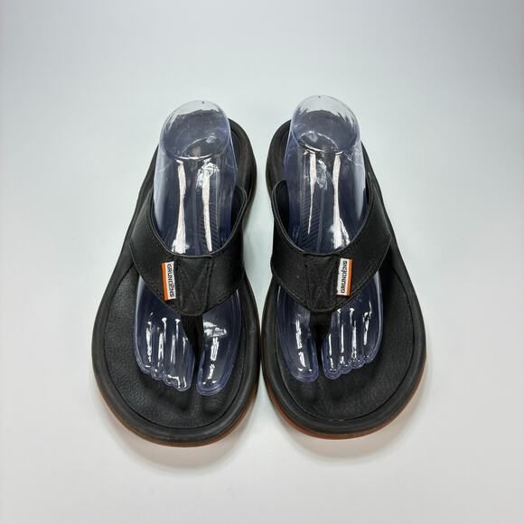 Grundens Black Brown Flip Flop Sandals Non-Slip Comfort Fishing Mens Size 12 - Picture 4 of 10